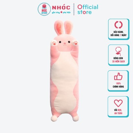Gấu Bông Gối Ôm Thỏ Bụng Thêu Nằm SIZE LỚN Hàng Cao Cấp Lông Mịn Bông Mềm  Đồ Chơi Cho Bé An Toàn Dễ Thương TC - NHÓC
