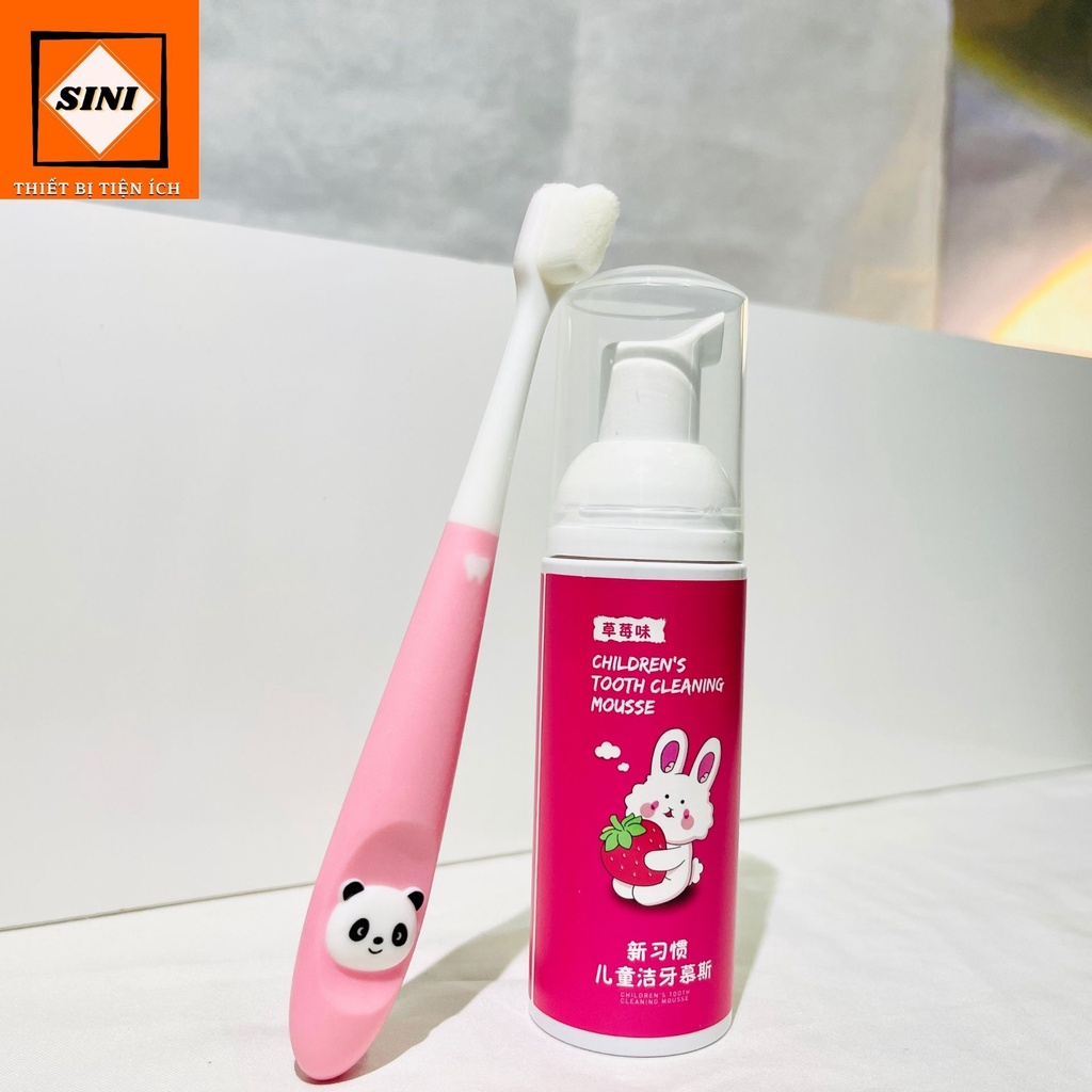 BÀN CHẢI ĐÁNH RĂNG CHO BÉ BẰNG SỢI TƠ, LÔNG MỀM, KHÔNG GÂY ĐAU NỨU, ICON GẤU