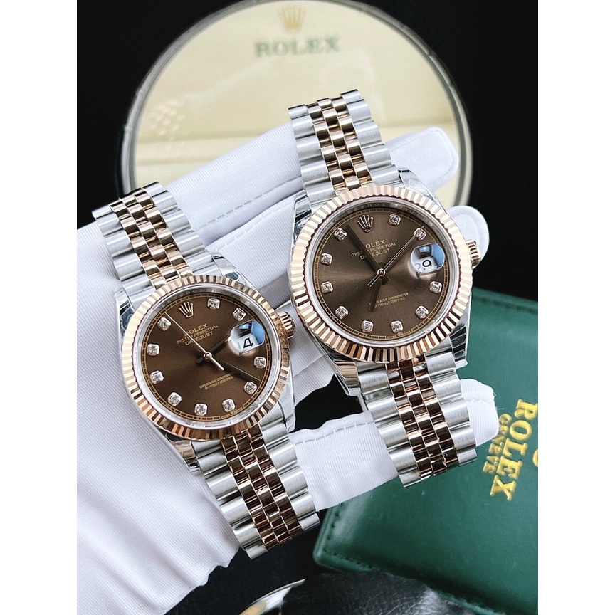 Đồng hồ nam Rolex Dayjust Gold 36-41mm máy ETA Calibre 3235 28800mph, khung thép oystersteel 904l, sapphire nguyên khối