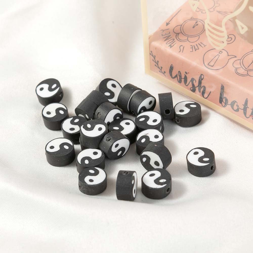Set 50 Hạt Tròn Màu Trắng / Đen Nhiều Màu Làm Trang Sức Diy