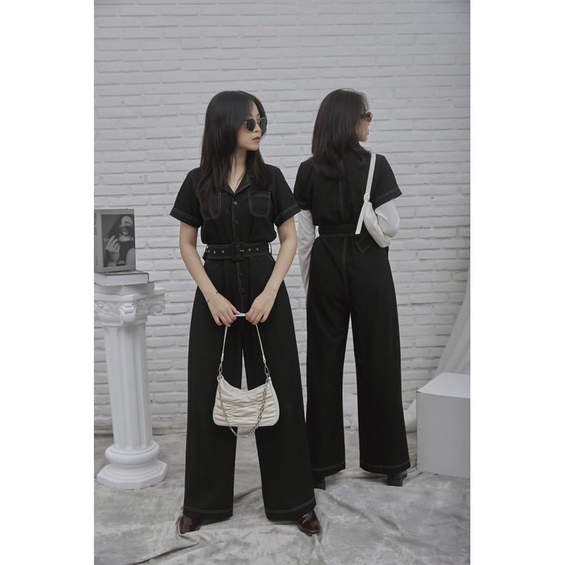 Jumpsuit đen áo liền quần Seemless By Gum