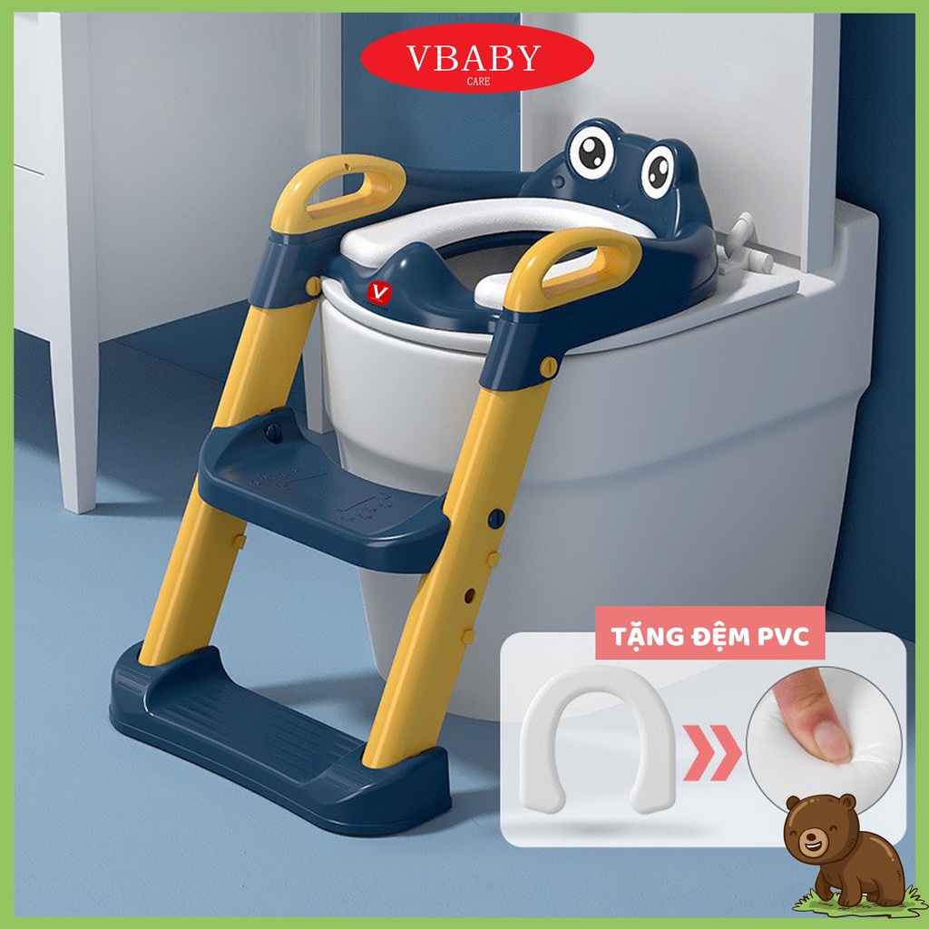 Thang bô vệ sinh V-BABY W1 có nắp thu nhỏ bồn cầu gấp gọn tiện lợi dùng cho bé trai và bé gái có sẵn tay vịn đi kèm