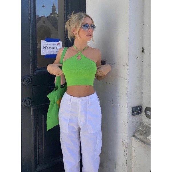 Áo Yếm Cột Chéo Jade Halter Top
