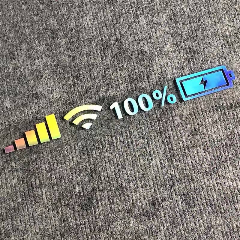 Tem Decal Dán Phản Quang Trang Trí Xe Ô Tô Biểu Tượng Wifi, Sóng Điện Thoại