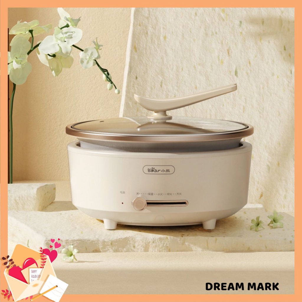 Nồi lẩu điện đa năng cao cấp Bear DHG-P50F1, dung tích 5.0 L, chống dính, sử dụng để nấu lẩu, chiên xào