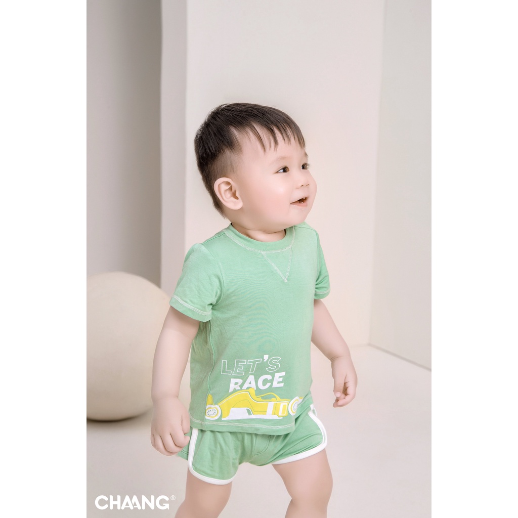 Áo thun phông cộc tay cotton mềm mát cho bé trai Chaang Active