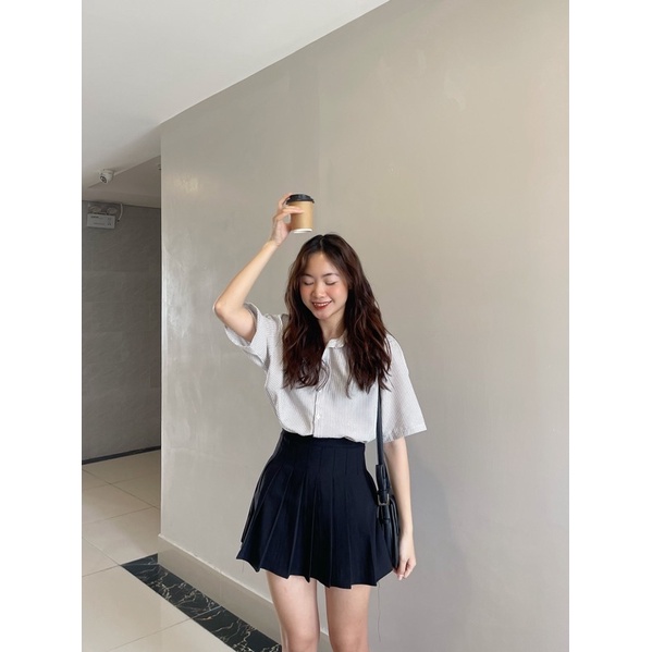 Áo cộc tay kẻ xốp 4 màu
