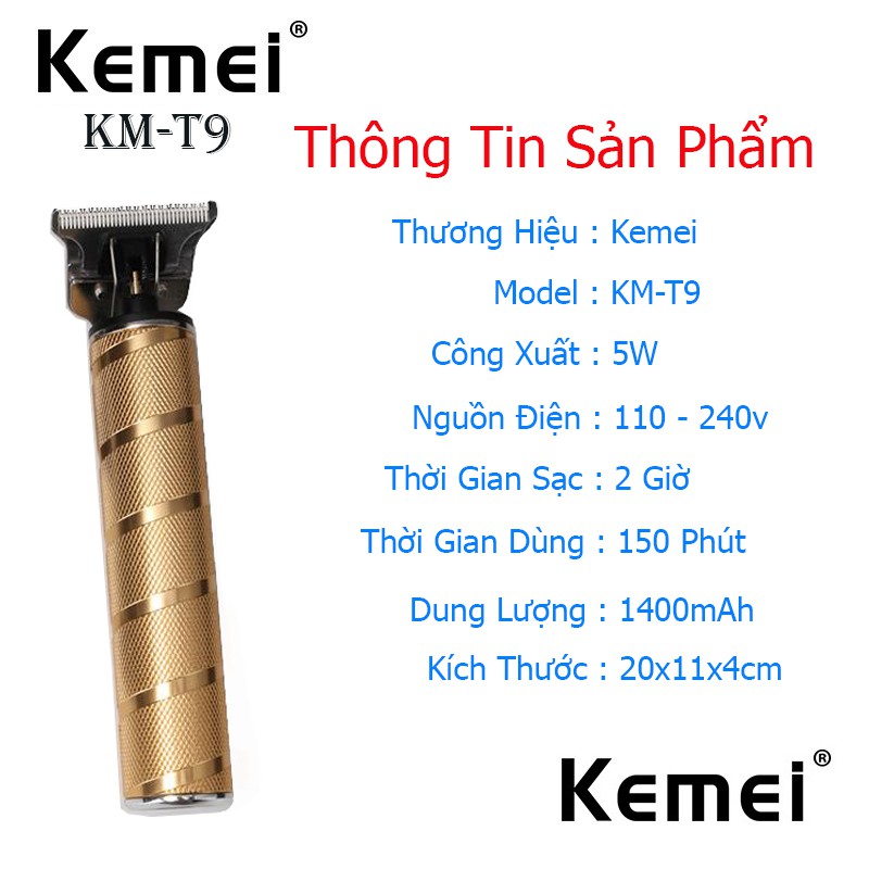 Tông đơ bấm viền phong thủy phật độ cao cấp Kemei - T9