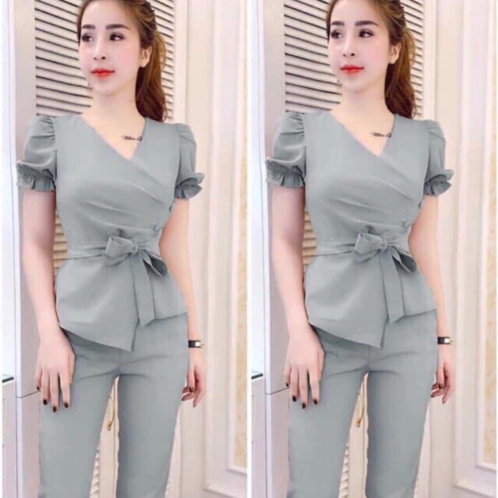 Set Bộ Vạt Chéo Thắt Nơ | BigBuy360 - bigbuy360.vn
