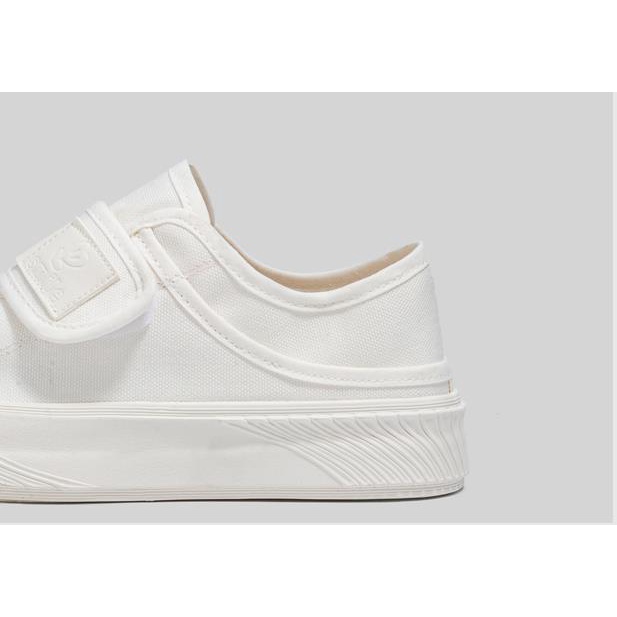 Giày Lười Canvas Hở Hai Cách Mang Quai Dán Màu Trắng Phong Cách Mới Mùa Hè 2022 Cho Nữ