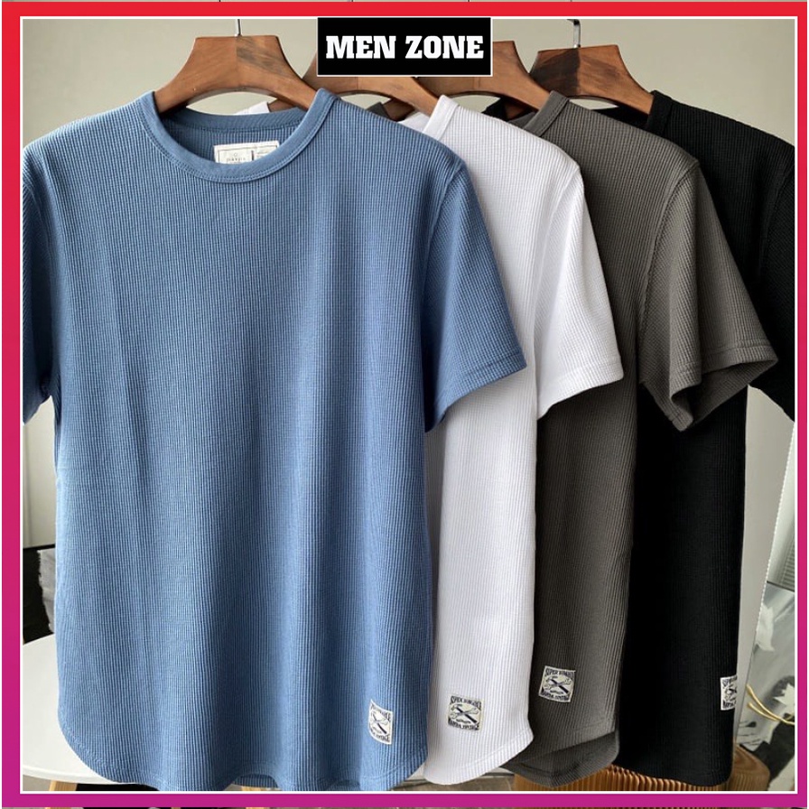 Áo thun nam áo phông nam tay ngắn cổ tròn chất thun cotton tổ ong xuất nhật co giãn 4 chiều [ATO]