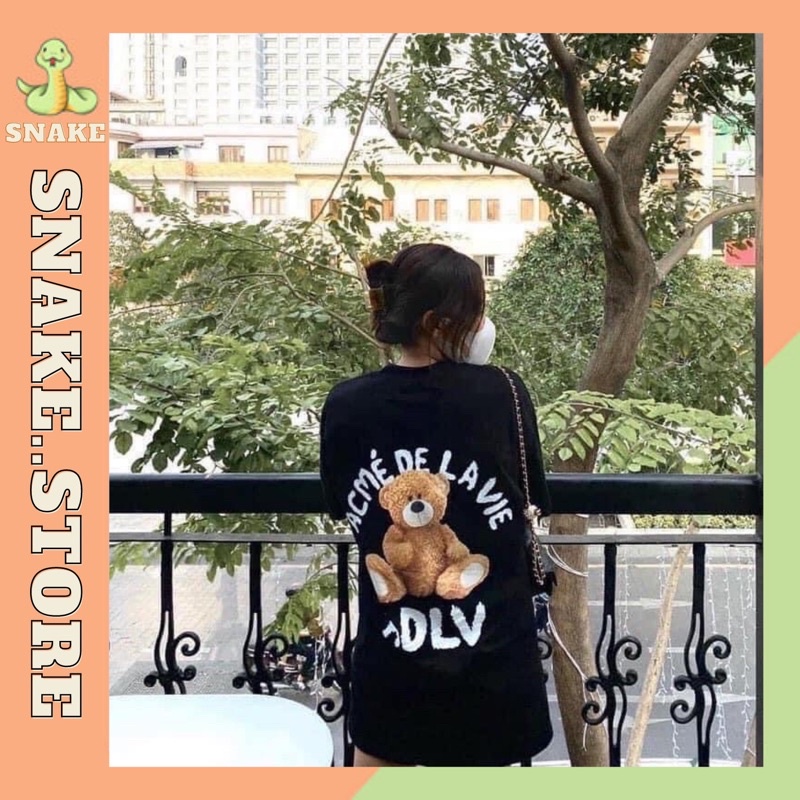 Áo thun unisex ADLV TEDDY BEAR, áo thun nam nữ oversize from rộng tay lỡ cá tính