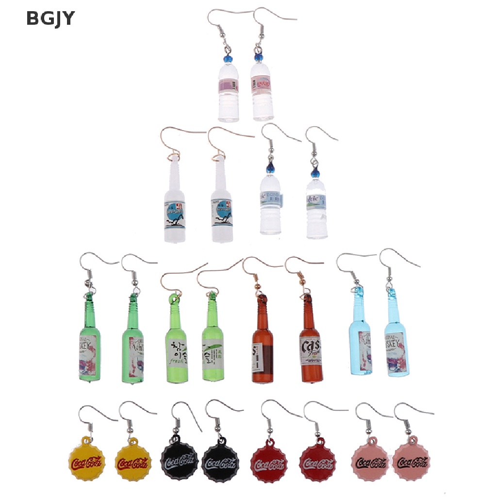 1 Đôi Bông Tai Handmade Hình Chai Bia Độc Đáo Mới