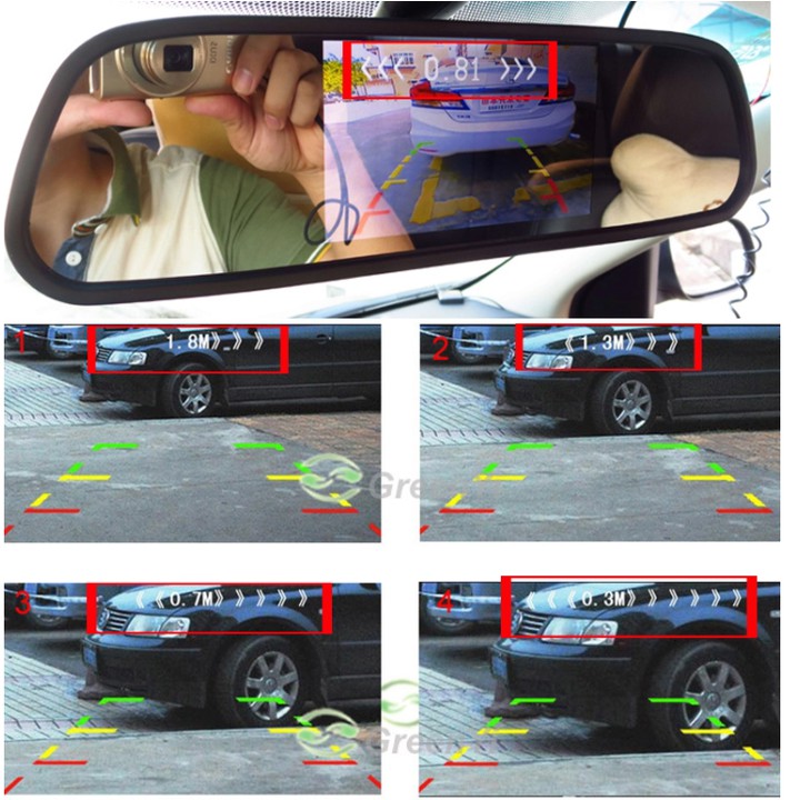 Cảm biến lùi tích hợp đo khoảng cách an toàn, gắn tích hợp trên màn hình có sẵn của ô tô | BigBuy360 - bigbuy360.vn
