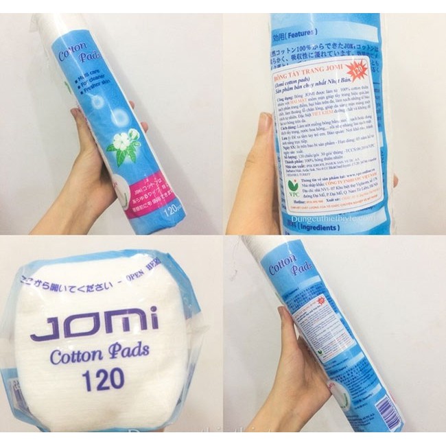 Bông tẩy trang Jomi Cotton Pads 120 miếng - 0513906 | BigBuy360 - bigbuy360.vn