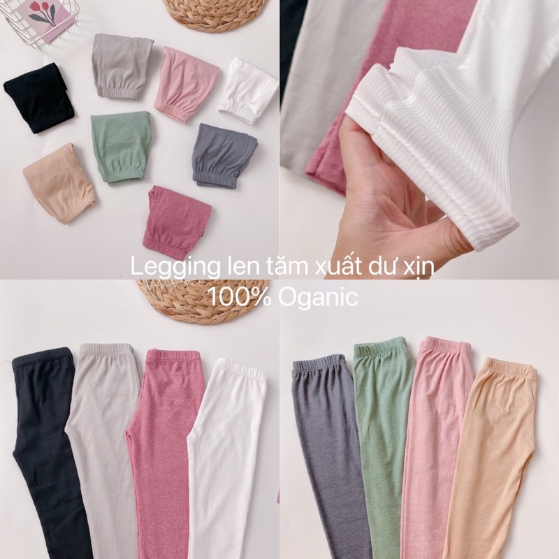 Set 4 quần legging vải tăm cho bé gái