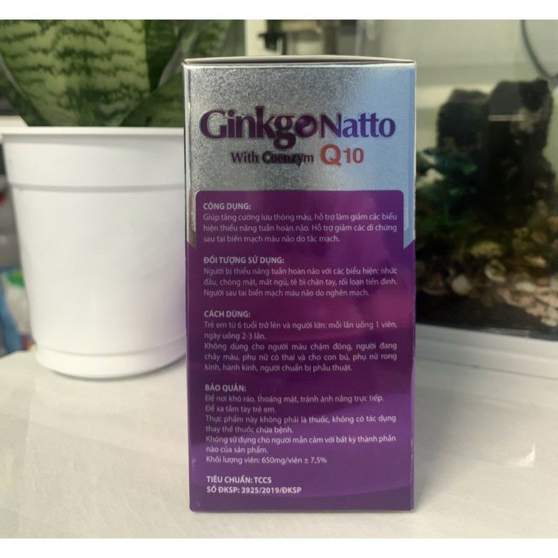 Ginkgo Natto with Coenzym Q10 tím bạc - Hộp 100 viên