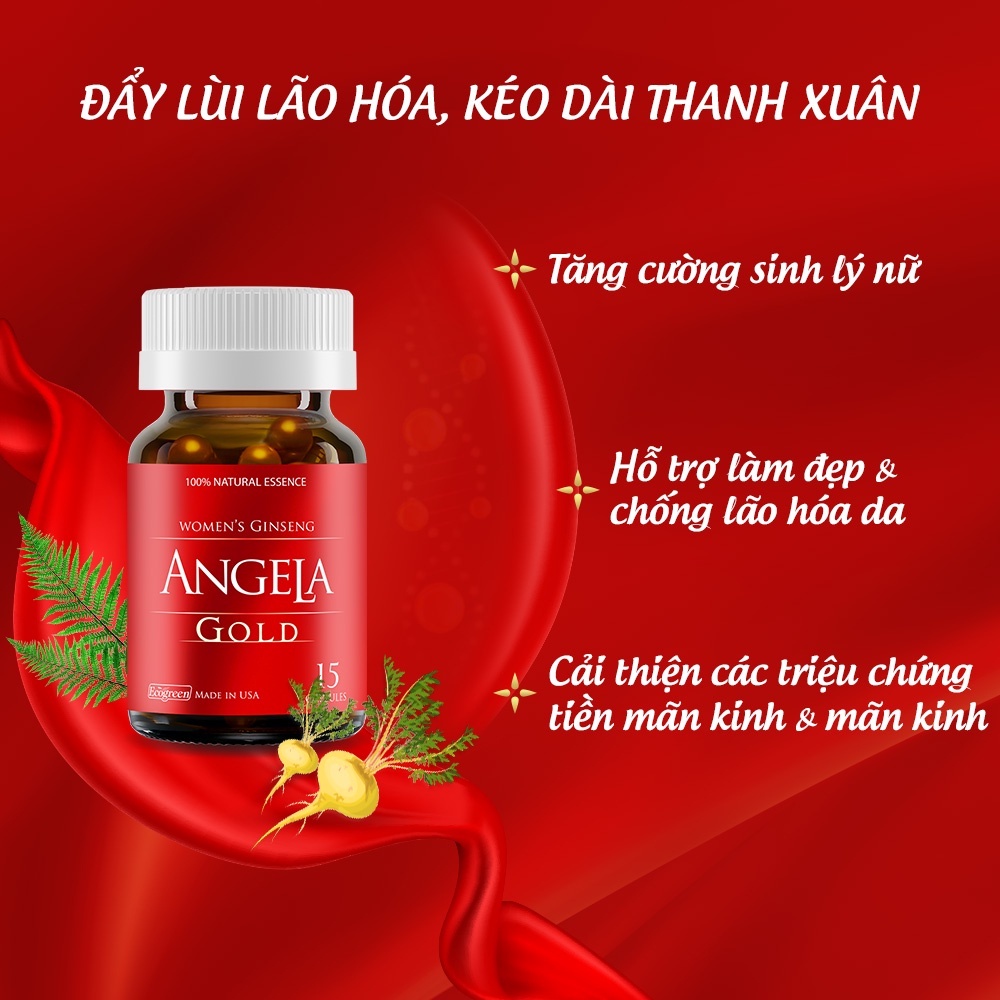 [CHÍNH HÃNG] Sâm Angela Gold (Đủ tem tích điểm) - Tăng cường sinh lý nữ, hỗ trợ (tiền) mãn kinh, đẹp da, ngừa lão hóa