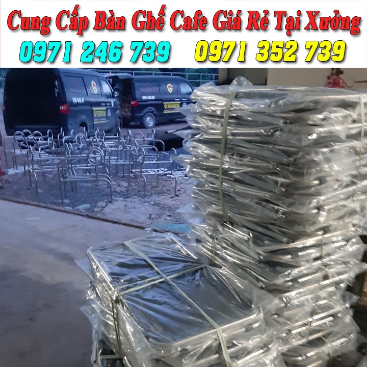 Bàn ghế xếp cafe inox cao cấp vĩ hè giá cực rẻ