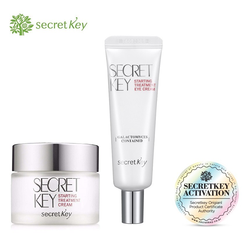 Combo dưỡng ẩm, ngăn ngừa lão hóa da Mặt và Mắt Secret Key Starting Treatment (Eye Cream + Cream)