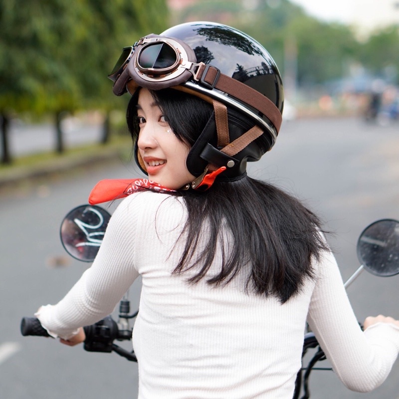 Nón Bảo Hiểm 1/2 Kraft Pegasus Helmet Vintage