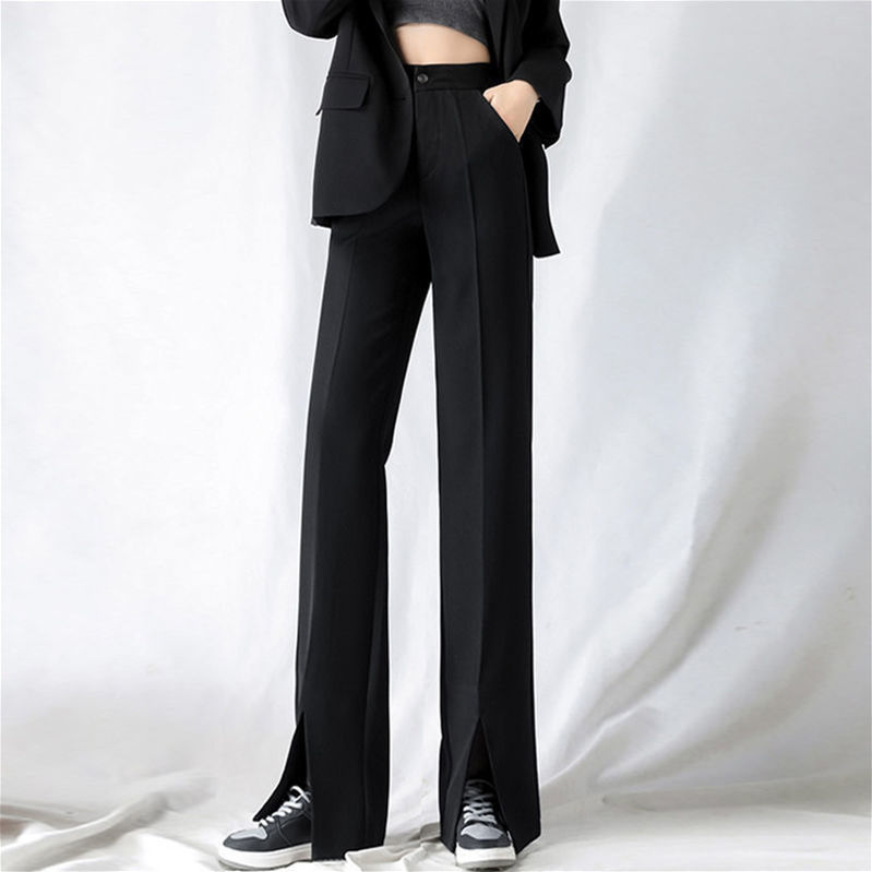 Quần Dài Lưng Cao Ống Rộng Xẻ Tà Thời Trang 2021 Cho Nữ