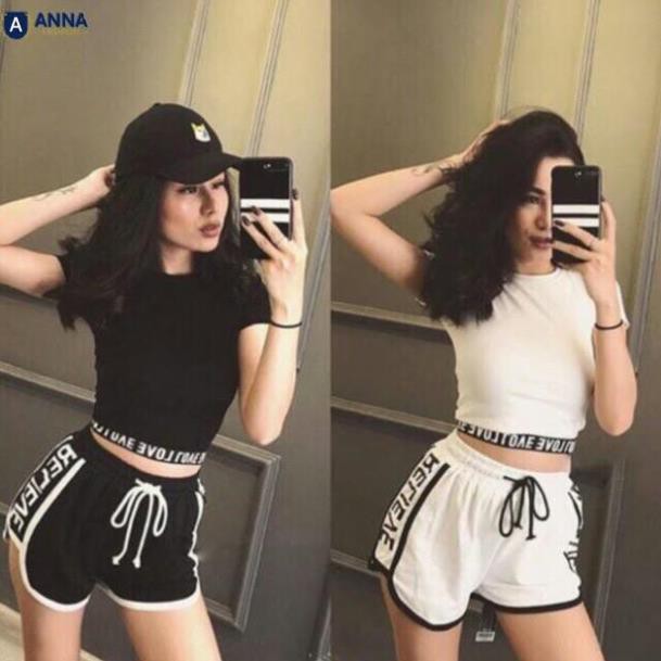 Áo tập gym croptop nữ vải cotton lạnh thời trang nữ Anna ( Hình Shop Tự Chụp)