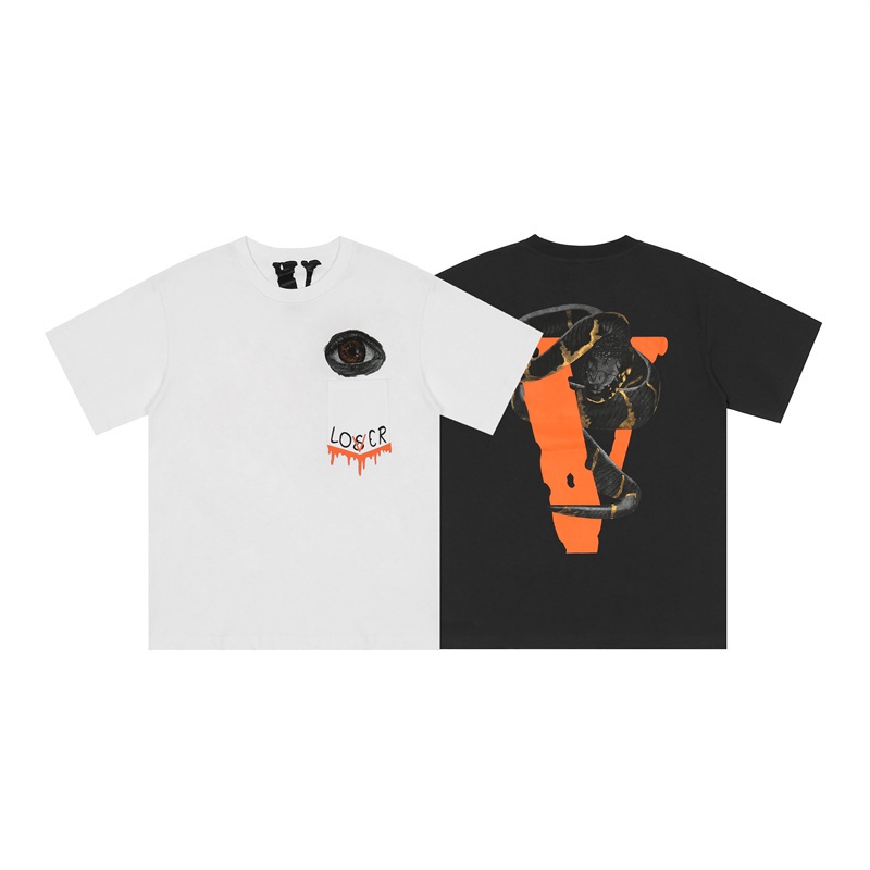 Áo Thun Cotton Tay Ngắn Dáng Rộng In Chữ V Vlone Kiểu Cổ Điển Thời Trang Mùa Hè Cho Các Cặp Đôi