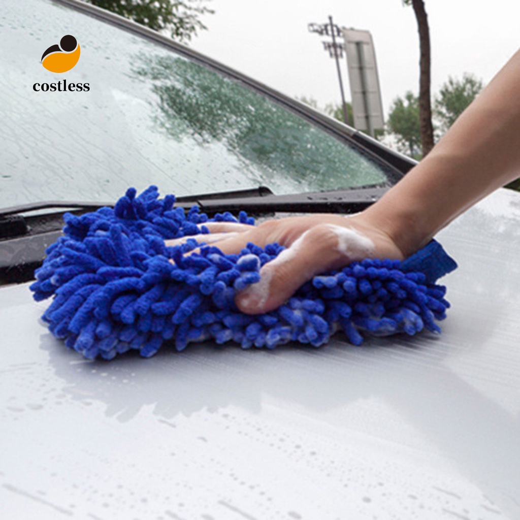 1 Găng Tay Chenille Một Mặt Mềm Mại Màu Sắc Ngẫu Nhiên Dùng Rửa Xe Hơi