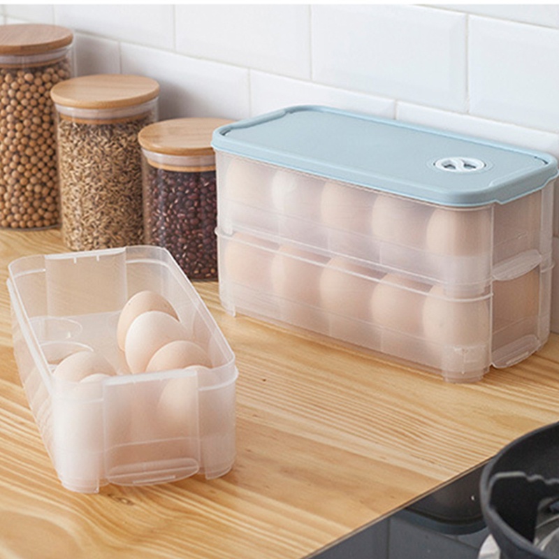 Hộp Đựng Trứng 10 / 20 Ngăn Có Nắp Đậy Tiện Dụng Cho Tủ Lạnh / Nhà Bếp