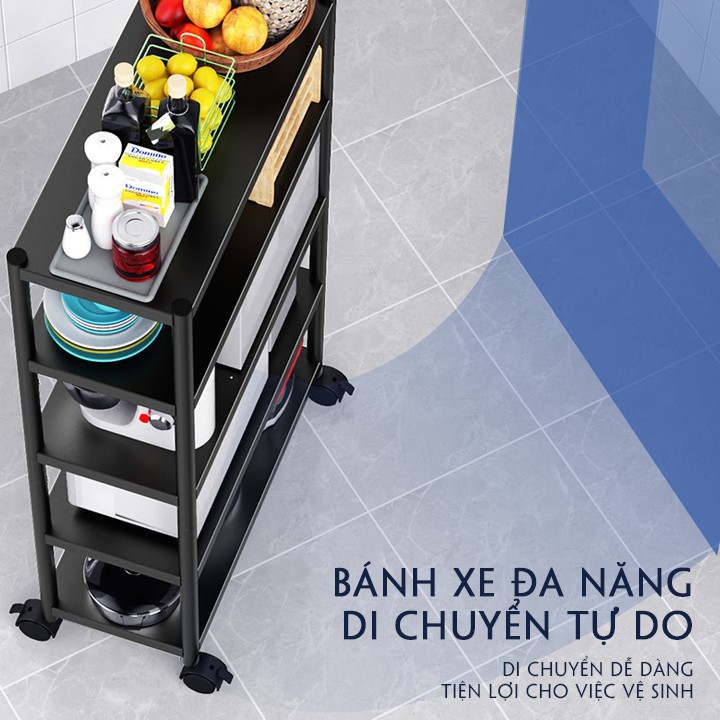 Kệ đồ đa năng INOX 3 tầng, có bánh xe (45*38*80) nhận được sự ưa chuộng , yêu thích của chị em nội trợ với sự tiện ích