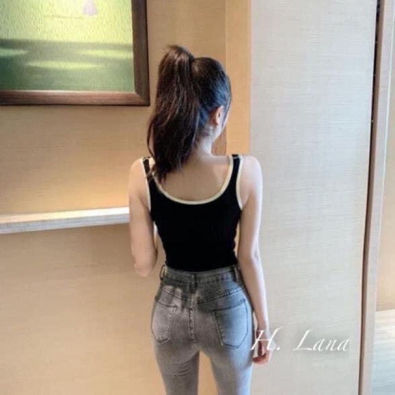 COMBO 2 ÁO BA LỖ ÔM DÁNG QUẢNG CHÂU TÚI ZIP HỒNG