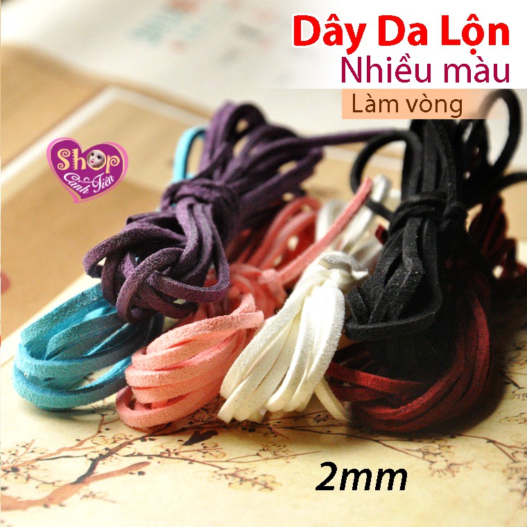 1 mét Dây Da Lộn 2mm Nhiều Màu Làm Vòng Loại XỊN - Mịn Đẹp Như Nhung