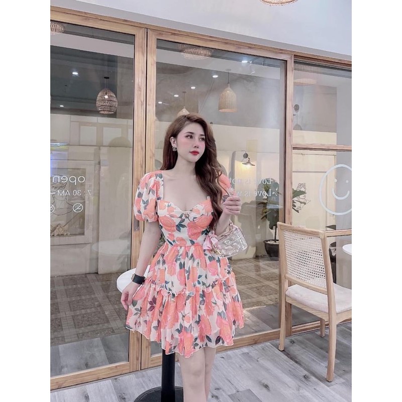 VÁY HOA TIỂU THƯ CÚP NGỰC CHUN LƯNG 1111lt