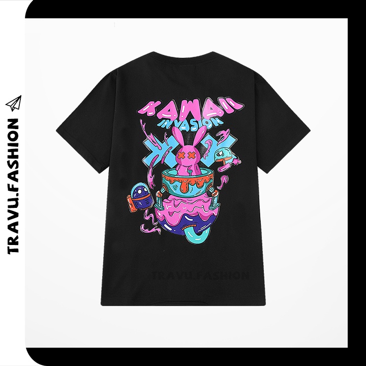 Áo thun tay lỡ nam nữ form rộng, chất cotton mịn mát co dãn 4 chiều in Kawaii lạ mắt TL821