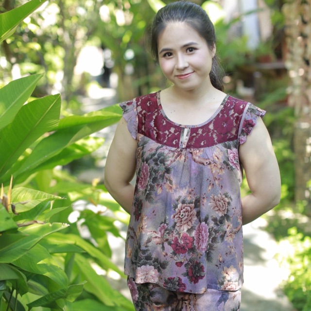 Bộ Tole bông, khoét cổ giọt nước Thành Duyên - 1200CTL