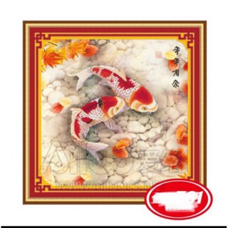 Tranh Thêu chữ thập cá 3D Ailuo AL31380 (50x50) chưa thêu