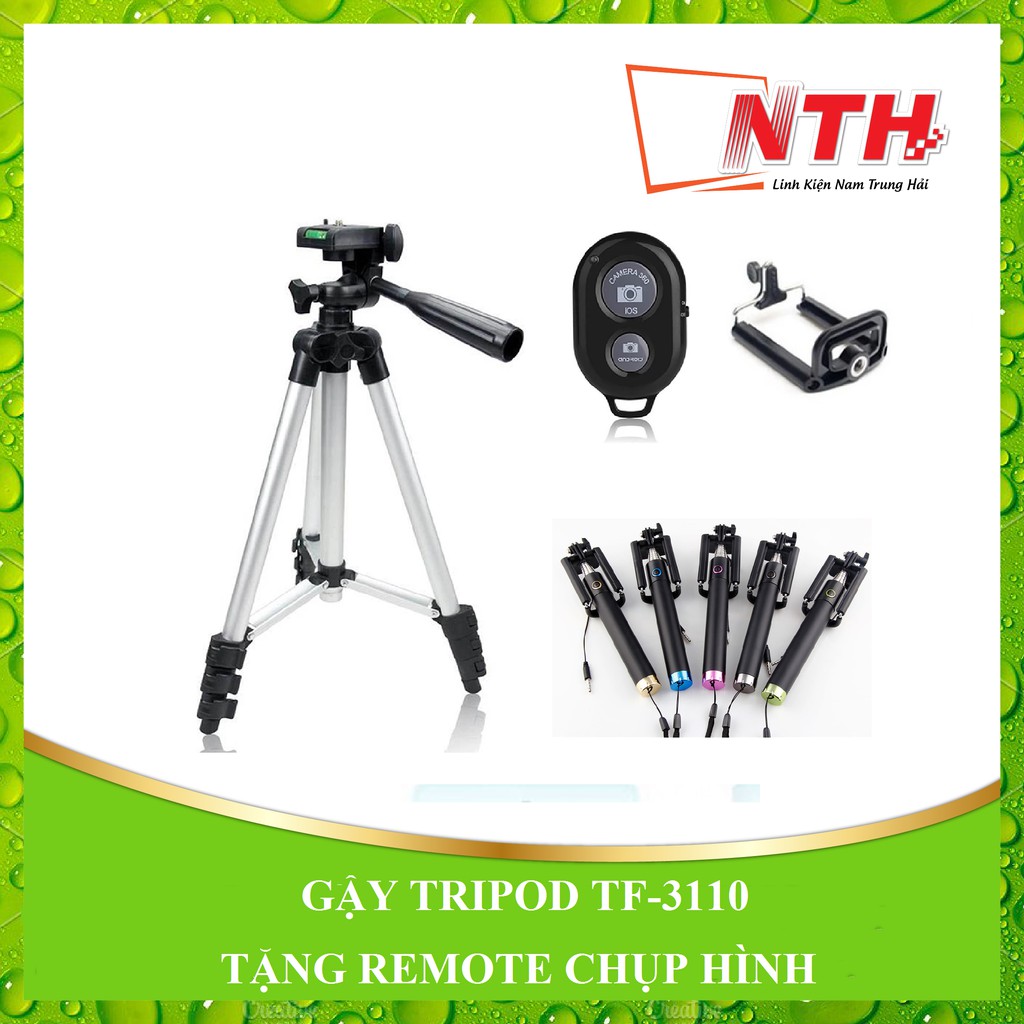 [Tặng remote + gậy xi sắt] Gậy tripod 3 gậy TF-3110