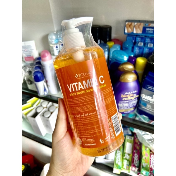 Sữa tắm / Tinh chất dưỡng trắng và làm mờ vết thâm da Beauty Buffet Scentio Vitamin C Body White Shower Serum 450ml