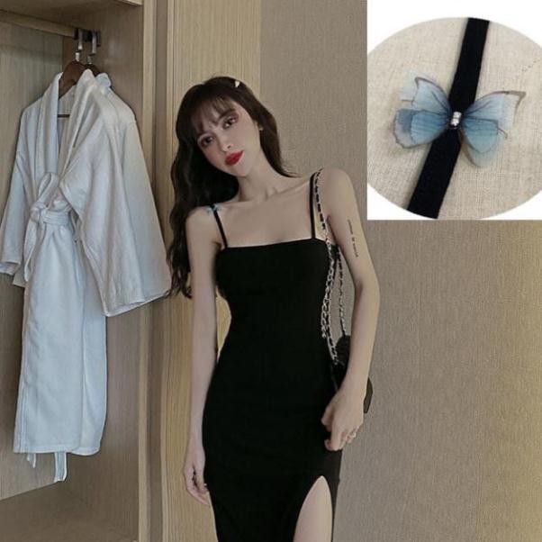 Váy thun 2d dáng dài xẻ đùi