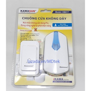 Chuông cửa không dây cao cấp chống nước tuyệt đối Kawa DB817 (không cần dùng pin, điện) NEW #MDTEKSHOP