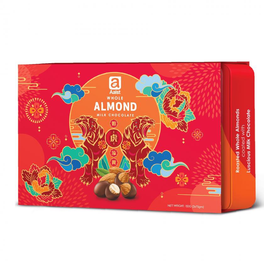 Chocolate Aalst singapore hộp thiếc gift box 150g 225g sô cô la đắng nguyên chất hạnh nhân , hạt dẻ  cover tết 2022
