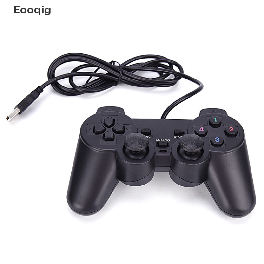 Eooqig Black USB Dual Shock PC Computer Wired Gamepad Game Controller Joystick VN