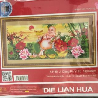 Freeship 99k tq_tranh thêu phật di lặc