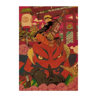 Tranh áp phích họa tiết phim "Gama-Bunta và Naruto" 50.5x35cm