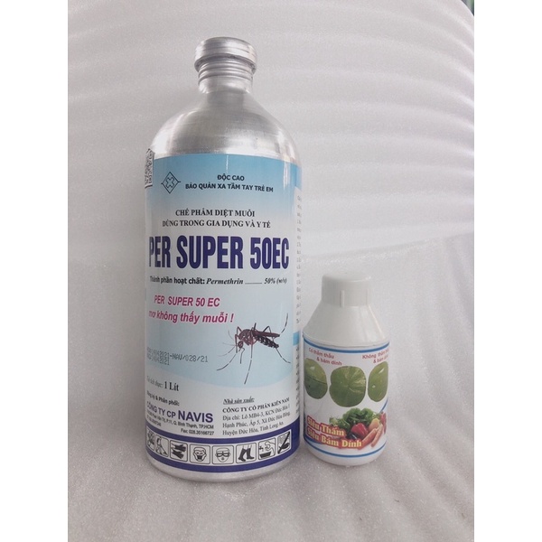 Combo chai nhôm PER SUPER 50EC (1lít) + Bám dính (100ml) .