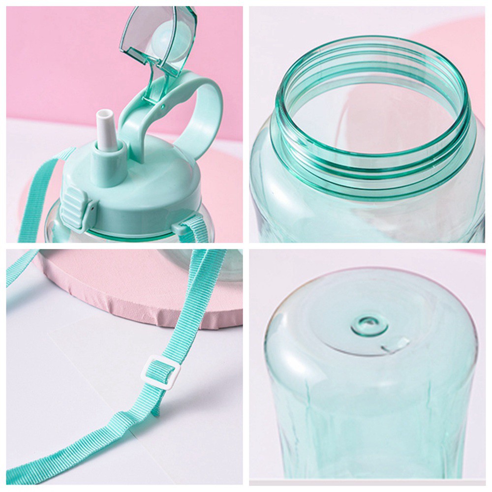 Bình Nước Thể Thao Dung Tích 2000ml Kèm Ống Hút Tiện Dụng