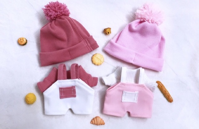 SET BEANIE PHỐI YẾM CHO DOLL 20CM VÀ 15CM