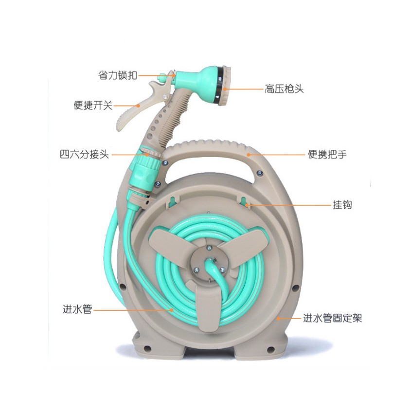 Bộ Vòi Rửa Xe, Tưới Cây Rulo Thu Cuộn Ống Nước
