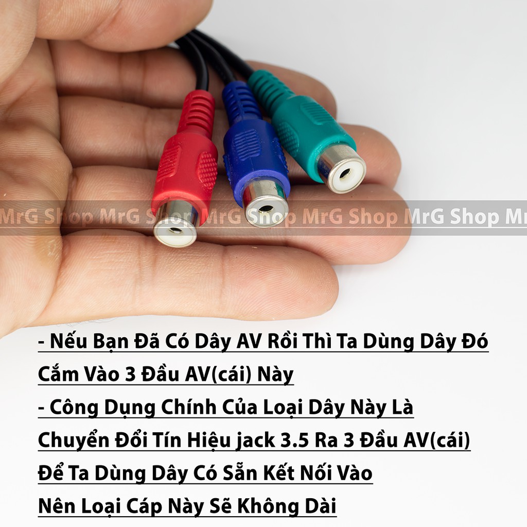 Dây Cáp 3.5 Ra 3 Đầu AV, Hoa Sen truyền hình ảnh, âm thanh từ tvibox ra tivi
